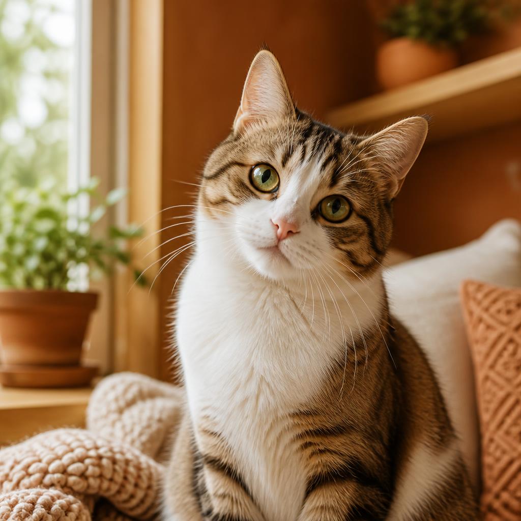 Süße Katze in einem gemütlichen Zuhause